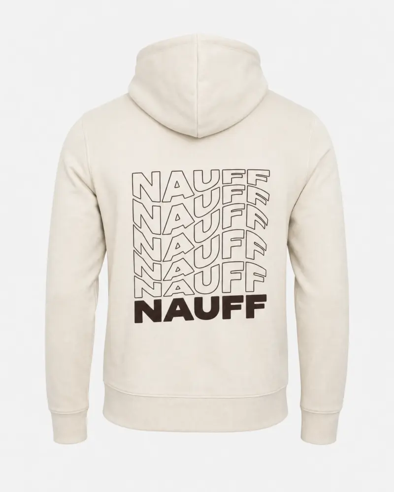 Panta Rhei Hoodie Natural – Rückansicht – NAUFF Streetwear Panta Rhei Hoodie Natural – Rückansicht – NAUFF Streetwear