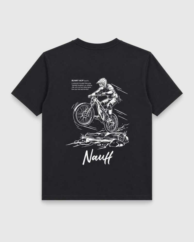 Bunnyhop T-Shirt Schwarz – Rückseite mit Siebdruck-Design – NAUFF Streetwear Bunnyhop T-Shirt Schwarz – Rückseite mit Siebdruck-Design – NAUFF Streetwear