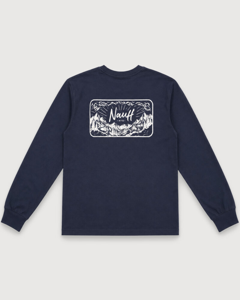 MTB Freedom Longsleeve Navy – Rückseite mit Mountainbike-Siebdruck – NAUFF MTB Freedom Longsleeve Navy – Rückseite mit Mountainbike-Siebdruck – NAUFF